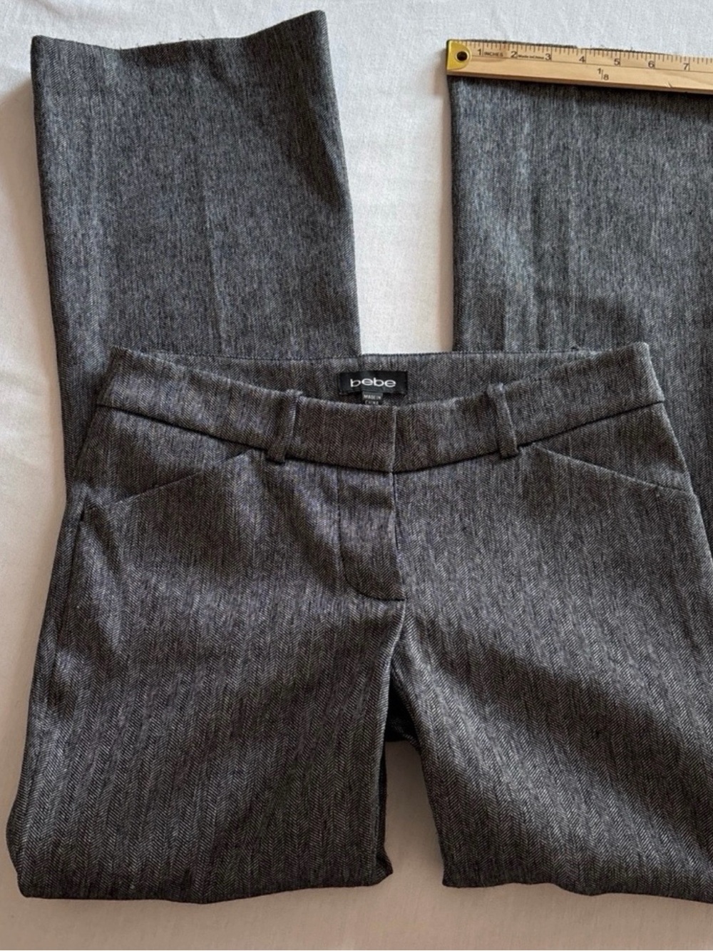 bebe Charcoal Gray Women's Tailored Trousers